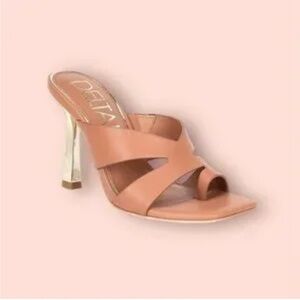 Chic Tan Heeled Mules by DETA